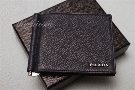 prada mens card wallet|Prada wallet with money clip.